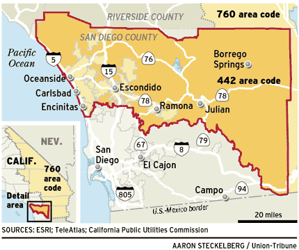 760 Area Code Map Split-Up Of The 760 Area Code • San Elijo Life